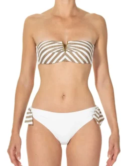 Bandeau-Bikini TAORMINA weiß-gold von Ritratti Mare