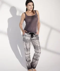 Batist Hose Baumwolle mit Seide DARK BEAUTY grau-schwarz von Gattina