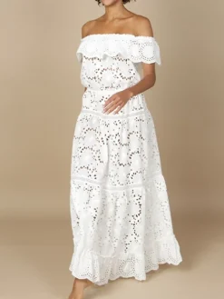 Baumwolle Lochspitze Sommerkleid GLADYS von Marjolaine