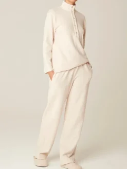 Baumwolle Loungewear Anzug BEA beige meliert von Pluto