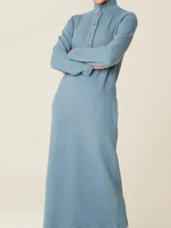 Baumwolle Loungewear Kleid BARTE rauchblau von Pluto