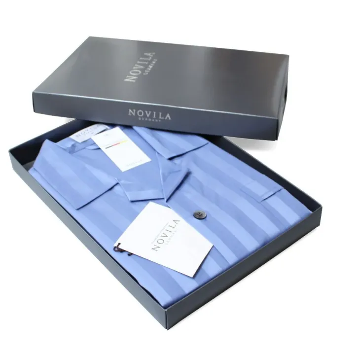 Baumwollsatin Herren Luxus-Schlafanzug KAI STREIFEN von Novila