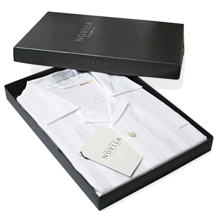 Baumwollsatin Herren Luxus-Schlafanzug KAI STREIFEN von Novila