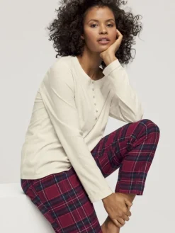 Bio Baumwolle Flanell Pyjama Hose LOUNGE ME COTTON kariert Triumph