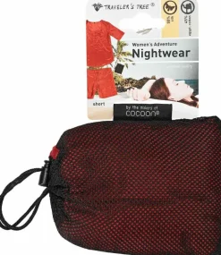 Damen  REISE SCHLAFANZUG kurz Seide-Baumwolle Traveler´s Tree®