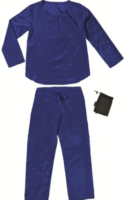 Damen  REISE SCHLAFANZUG lang Seide-Baumwolle Traveler´s Tree®