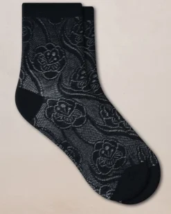 Damen Seidensocken geblümt mit 72% Seide von Bleuforêt