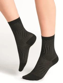 Damen Seidensocken Tigerstreifenmuster mit 74% Seide von Bleuforêt