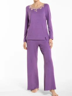 Feinstrick Hausanzug CARLA lila von Verdiani