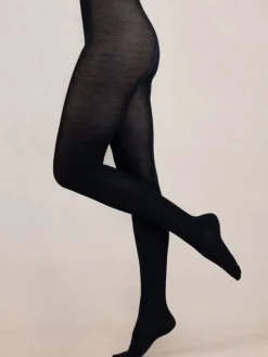 Feinstrumpfhose MERINO mit Baumwolle uni von Bleuforêt