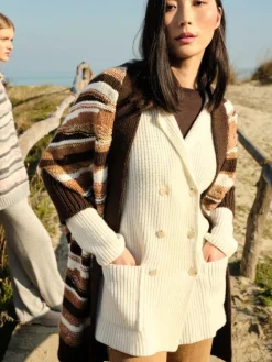 Grobstrick Jacke mit Knöpfen von Chiara Fiorini mit Wolle und Kaschmir