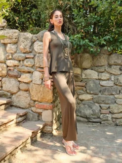 Hausanzug TERRA in braun zwei-teilig von Chiara Fiorini