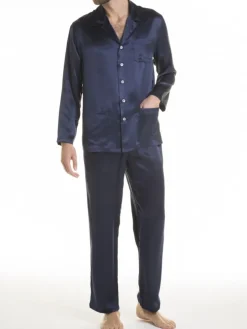 Herren Schlafanzug 100% Seide PURA SETA uni Verdiani Man