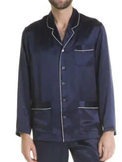 Herren Schlafanzug 100% Seide PURA SETA mit Biese Verdiani Man