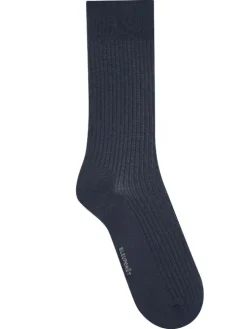 Herren Seidensocken gerippt mit 69% Seide von Bleuforêt