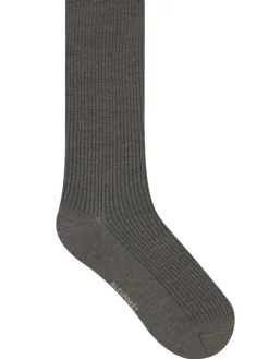 Herren Socken mit Merinowolle gerippt von Bleuforet