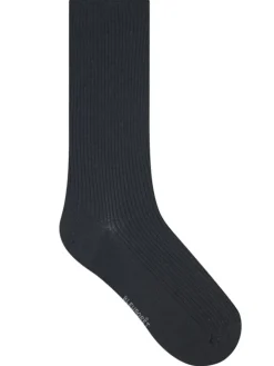 Herren Socken mit Merinowolle gerippt uni von Bleuforet