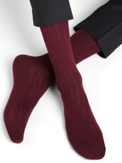 Herren Socken uni breite Rippe mit Merino von Bleuforêt
