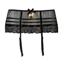 Hüftgürtel aus Plissee-Tüll ELISABETH mit Kristall-Medaillon von Escora