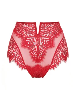 High Waist Brazilian Slip BLACK SWAN mit Spitze von Prelude Milano