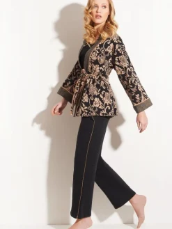 Jacke JACQUARD schwarz-zimt von Chiara Fiorini