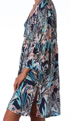 Kaftan SEYCHELLES blau-bunt von Ritratti Mare