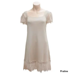 Kurzarm Nachthemd Seidenjersey PURE DE LUXE beige oder schwarz Gattina