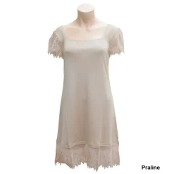 Kurzarm Nachthemd Seidenjersey PURE DE LUXE beige oder schwarz Gattina