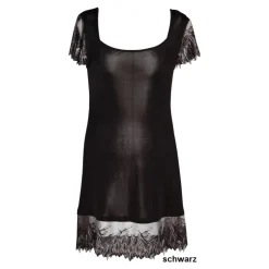 Kurzarm Nachthemd Seidenjersey PURE DE LUXE beige oder schwarz Gattina