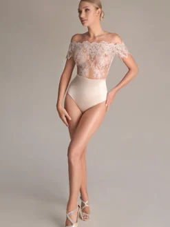 Kurzarm Stringbody gold-creme von Prelude Milano