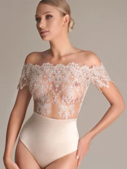 Kurzarm Stringbody gold-creme von Prelude Milano