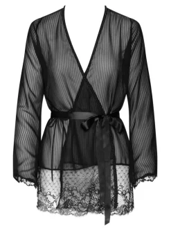 Kurzer Kimono STRIPES schwarz von Cadolle