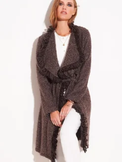 Kuscheliger Morgenmantel mit Mohair braun von Chiara Fiorini