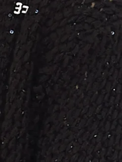 Lang Cardigan PAILLETTEN schwarz von Chiara Fiorini mit Wolle und Mohair