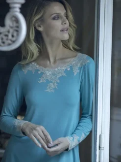 Langarm Nachthemd SOPHIE jade-grün Modal von Imec