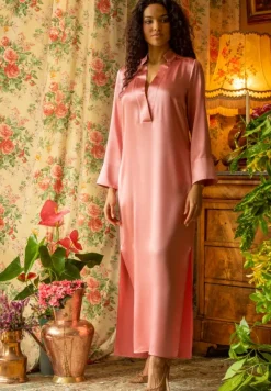 Langarm Nachtkleid 100% Seide POLLY lang von Marjolaine