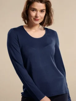 Langarm Shirt CINDA No. 2 bedruckt oder uni Kokon Zwo mit Leinen