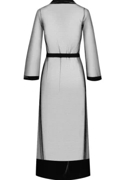 Langer Morgenmantel KIMONO TULLE LONGUE Tüll schwarz von Cadolle
