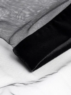 Langer Morgenmantel KIMONO TULLE LONGUE Tüll schwarz von Cadolle