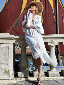 Langes Mantelkleid mit Stickerei PANNA von Chiara Fiorini