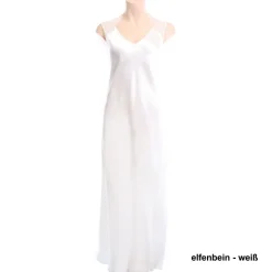 Langes Seidennegligé COUTURE LACE uni von Luna di Seta
