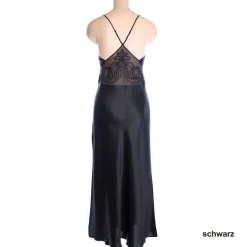 Langes Seidennegligé PIPING uni von Luna di Seta