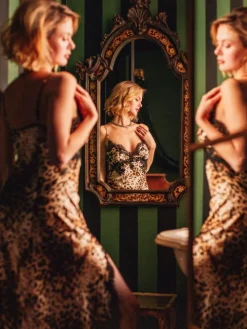 Langes Seidennegligé PUMA mit Spitze Marjolaine