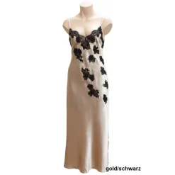 Langes Seidennegligé STARSHINE mit Spitze von GATTINA