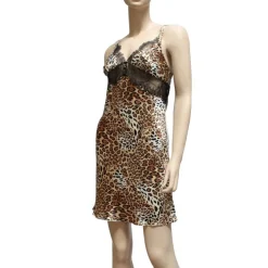 LAST PIECE Animal-Print Seiden-Negligé LEOPARD Größe XL 42 von Luna di Seta