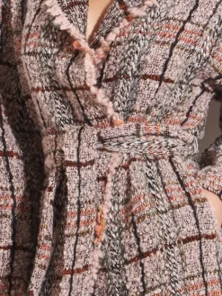 LAST PIECE Jacke KUSCHEL BOUCLE rosa-grau von Chiara Fiorini mit Wolle und Alpaka Größe 42