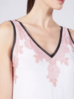 LAST PIECE Modal Neglige mit Spitze lang ANGEL zart-rosé Größe 42 von Verdiani