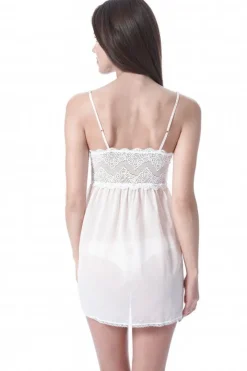 LAST PIECE Negligé MR WHIPPY mit Seide creme-rosé Größe XL Mimi Holliday