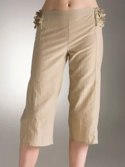 LAST PIECE Pyjama Hose ANGEL FLIRT Batist mit Seide beige Größe S von Suite B