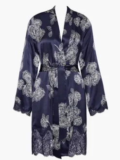 LAST PIECE Seide Kimono TOI MON AMOUR mit Print von Aubade schwarz Größe L